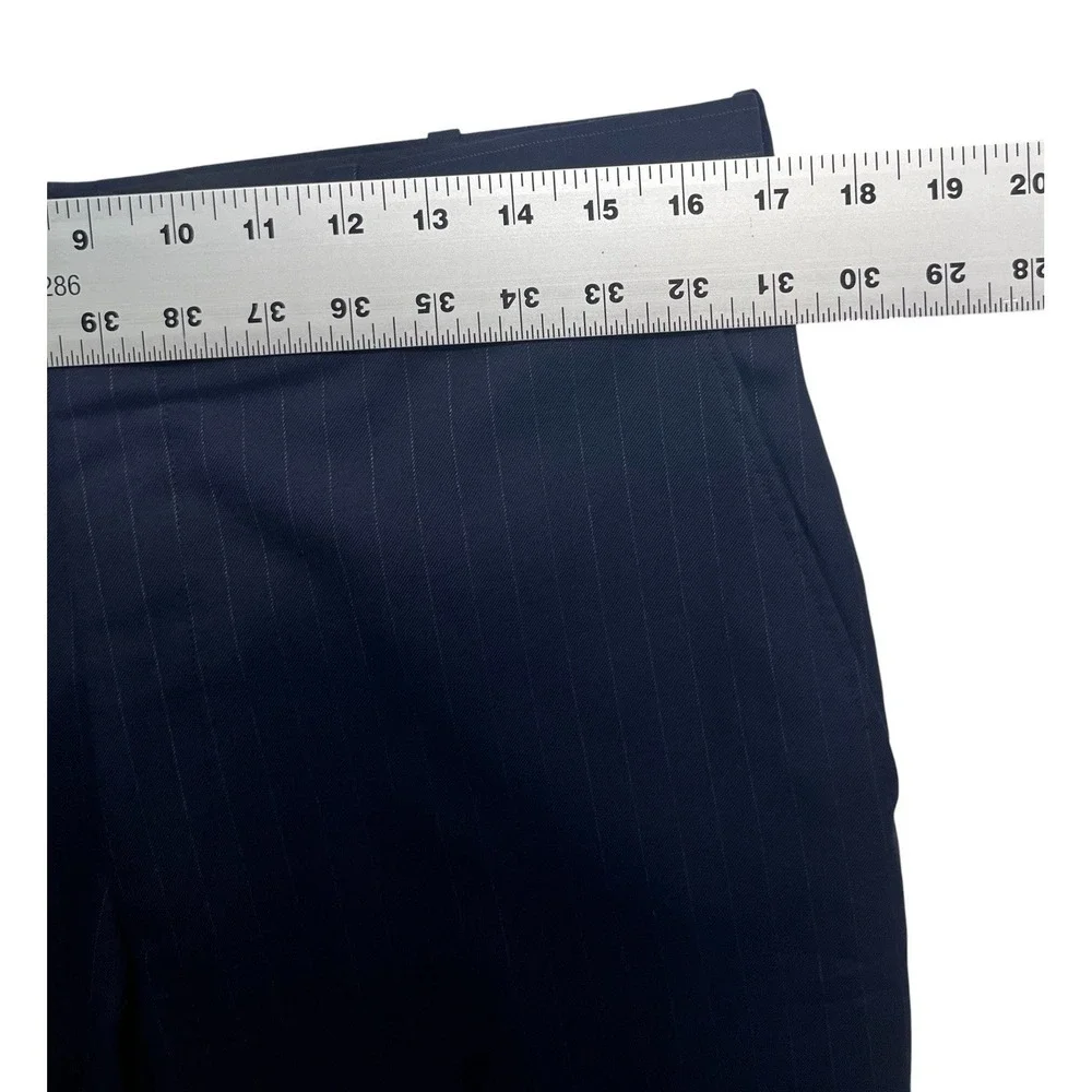 Tom James 34x30 Navy Blue Pinstripe Dress Suit Pants Trousers Wool Flat Front